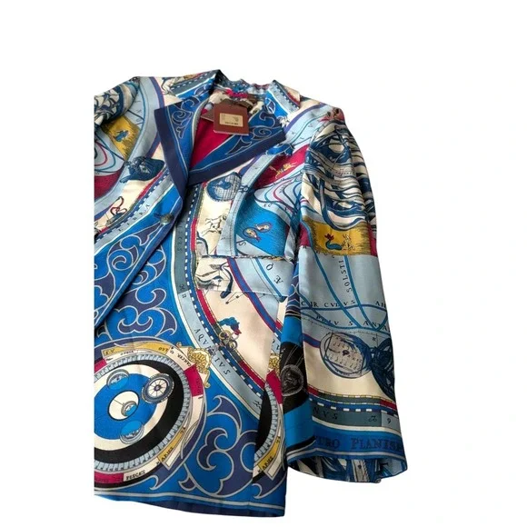 ETRO $2420 Colorful Multi-Print Silk Blazer Luxury Italian 42/6 Rare Artsy NWT - Picture 10 of 16